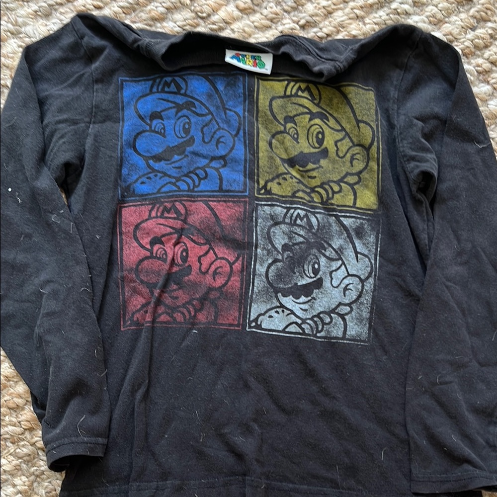 Nintendo Kids Long Sleeve Shirt - Black